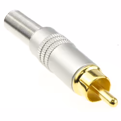kenable HQ All Metal RCA Phono Plug AV Cable Solder Terminal Gold Contacts WHITE