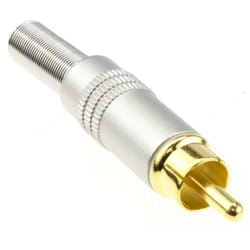 kenable HQ All Metal RCA Phono Plug AV Cable Solder Terminal Gold Contacts WHITE