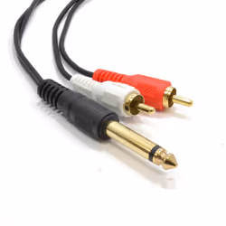 kenable 6.35mm Mono Jack Plug to Phono RCA Plugs SCREENED Audio Cable 0.5m
