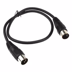 MIDI 5 Pin DIN Plug to 5 Pin DIN Plug Cable 0.5m Black