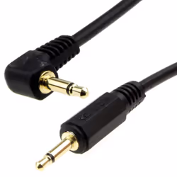 kenable Right Angle MONO 3.5mm Jack Plug to 3.5mm Jack Plug Cable Lead GOLD 0.5m