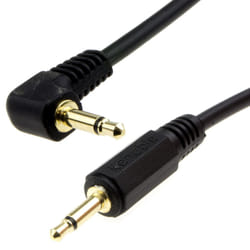 kenable Right Angle MONO 3.5mm Jack Plug to 3.5mm Jack Plug Cable Lead GOLD 0.5m