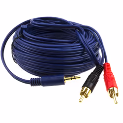 kenable 3.5mm Stereo Jack to 2 RCA Phono Plugs Audio Lead SHIELDED Cable GOLD 10m