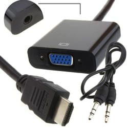 kenable HDMI Digital to SVGA 15 Pin Analogue with Audio Converter Adapter Black 1080P