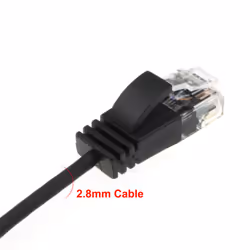 kenable SLIM Cat 6 Full Copper RJ45 Ethernet Network Internet Cable 2m Black