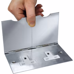 kenable 13A Hinged Double Gang Mains Power 240V Outlet Socket Brushed Stainless Steel