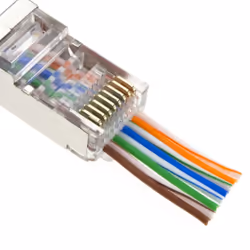 kenable RJ45 SHIELDED FTP Cat 5e Cat 6 PASS THROUGH Ethernet Network Cables Plug 100 Pk