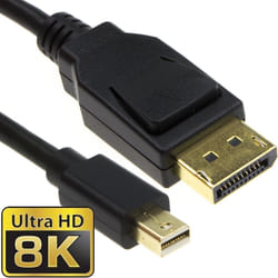 kenable v1.4 8K 4K Mini DisplayPort to DisplayPort Plug 32.4Gb HDR MST Cable 0.5m