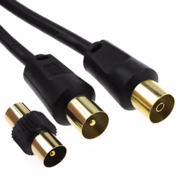 kenable RF Male to Female Extension Lead Freeview TV Cable & Male Coupler Black 10m