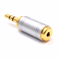 kenable Slimline Metal 2.5mm Stereo Socket to 3.5mm Headphone Jack Plug Adapter Gold