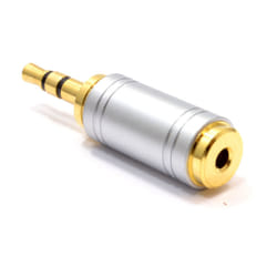 kenable Slimline Metal 2.5mm Stereo Socket to 3.5mm Headphone Jack Plug Adapter Gold