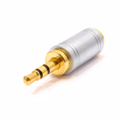 kenable Slimline Metal 2.5mm Stereo Socket to 3.5mm Headphone Jack Plug Adapter Gold
