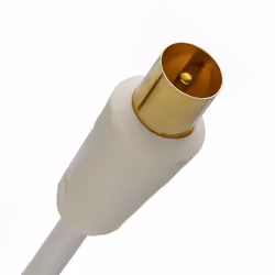 kenable RF Right Angle TV Aerial Freeview Plug Video Cable & Coupler GOLD  4m White