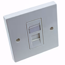 kenable Through Coupler Faceplate Cat5E 1 Port RJ45 Socket Network UK Plate