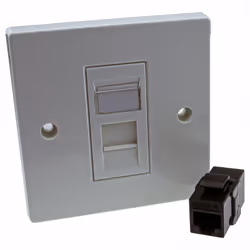 kenable Through Coupler Faceplate Cat6 1 Port RJ45 Socket Network UK Plate