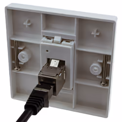 kenable Through Coupler Faceplate Cat6A Shielded FTP 1 Port RJ45 Socket Network UK Plate