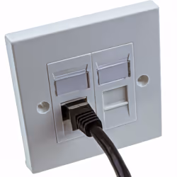 kenable Through Coupler Faceplate Cat6 2 Port RJ45 Socket Network UK Plate