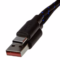 kenable BRAIDED 20AWG USB A To Type C USB C FAST CHARGE 3A+ Charging Cable 1m BLACK