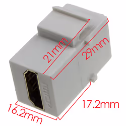kenable HDMI Panel Mount Snap In Load Bar Keystone Module Through Coupler White