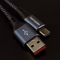 kenable PRO 20AWG USB C Ultra Fast Charger/Quick Charge 3A+ Cable for Phones 2m BLACK