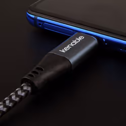 kenable PRO 20AWG USB C Ultra Fast Charger/Quick Charge 3A+ Cable for Phones 2m BLACK
