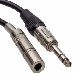 kenable Premium 6.35mm TRS Jack Extension Stereo Jack Plug to Socket Cable 2m