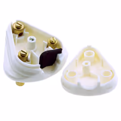 kenable 3 ROUND PIN Power Plug for Industrial 15A Sockets Unfused BS546 White [20 Pack]
