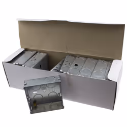 kenable Flush Single Galvanised Steel Back Box With Fixed Lugs 25mm [10 Pack]
