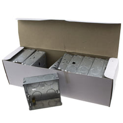 kenable Flush Single Galvanised Steel Back Box With Fixed Lugs 25mm [10 Pack]