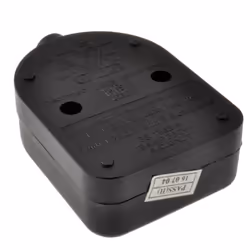 kenable Single Gang UK 13A 250V Black Rubber Extension Socket for Mains Power [10 Pack]