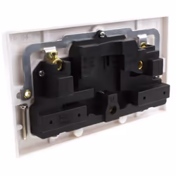 kenable Electrical UK Mains Socket Double 2 Gang Outlet Single Pole 13A White [10 Pack]