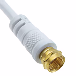 kenable Coaxial F Type Connector Male to RF TV Aerial Male Plug Cable White  5m Gold
