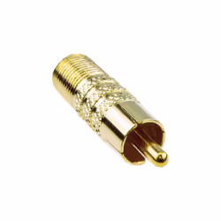 kenable F Type Female Socket to RCA Composite Phono Male Video Adapter GOLD