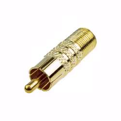 kenable F Type Female Socket to RCA Composite Phono Male Video Adapter GOLD