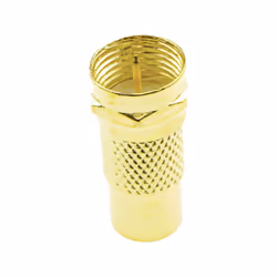 kenable Composite Phono Female Socket to F Type Screw On Male Plug Connection GOLD