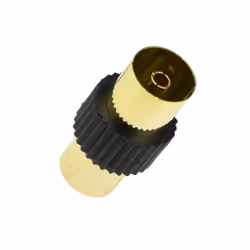 kenable RF Right Angle TV Aerial Freeview Plug Video Cable & Coupler GOLD  1.5m Black