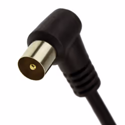 kenable RF Right Angle TV Aerial Freeview Plug Video Cable & Coupler GOLD 10m Black