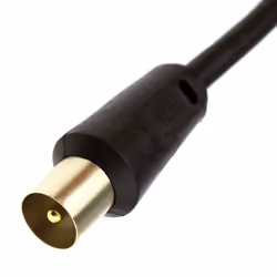 kenable RF Right Angle TV Aerial Freeview Plug Video Cable & Coupler GOLD 10m Black