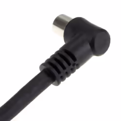 kenable RF Fly Lead Right Angle Male Plug to Plug Coaxial TV Freeview Cable 1m Black