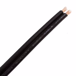 kenable Twin OFC Individually Lap Screened/Shielded Audio Speaker Cable Black 100m Reel
