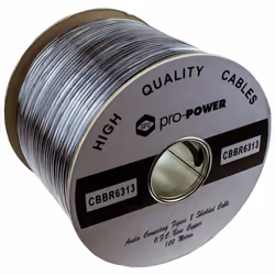 kenable Twin OFC Individually Lap Screened/Shielded Audio Speaker Cable Black 100m Reel