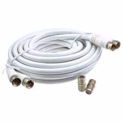 kenable TWIN Satellite Moulded F Type Plug to Socket RG6 Extension Cable 3m White