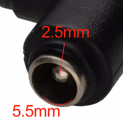kenable 5.5 x 2.5mm Right Angle Adapter DC Power Female to Male Plug
