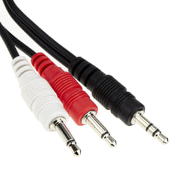 kenable Stereo Jack Plug to Twin Mono Red & White 3.5mm Plugs Audio Splitter Cable 3m