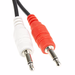 kenable Stereo Jack Plug to Twin Mono Red & White 3.5mm Plugs Audio Splitter Cable 3m