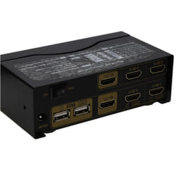 kenable 2 Port DUAL SCREEN HDMI 2.0 KVM Switcher Box 4K 60Hz with Cables Remote Control