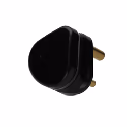 kenable 2 Amp 3 Pin MINI Round Pin Industrial Unfused Small Mains Plug Black