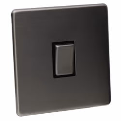 kenable 1 Gang 2 Way 10A Light Switch Screwless Plate with Brushed Chrome Finish
