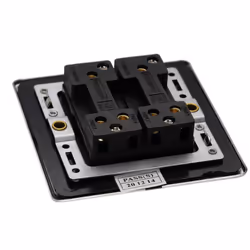 kenable 2 Gang 2 Way 10A Light Switch Screwless Plate with Brushed Chrome Finish