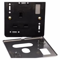 kenable 1 Gang 13A Switched Screwless UK Mains Power Plate with Brushed Chrome Finish